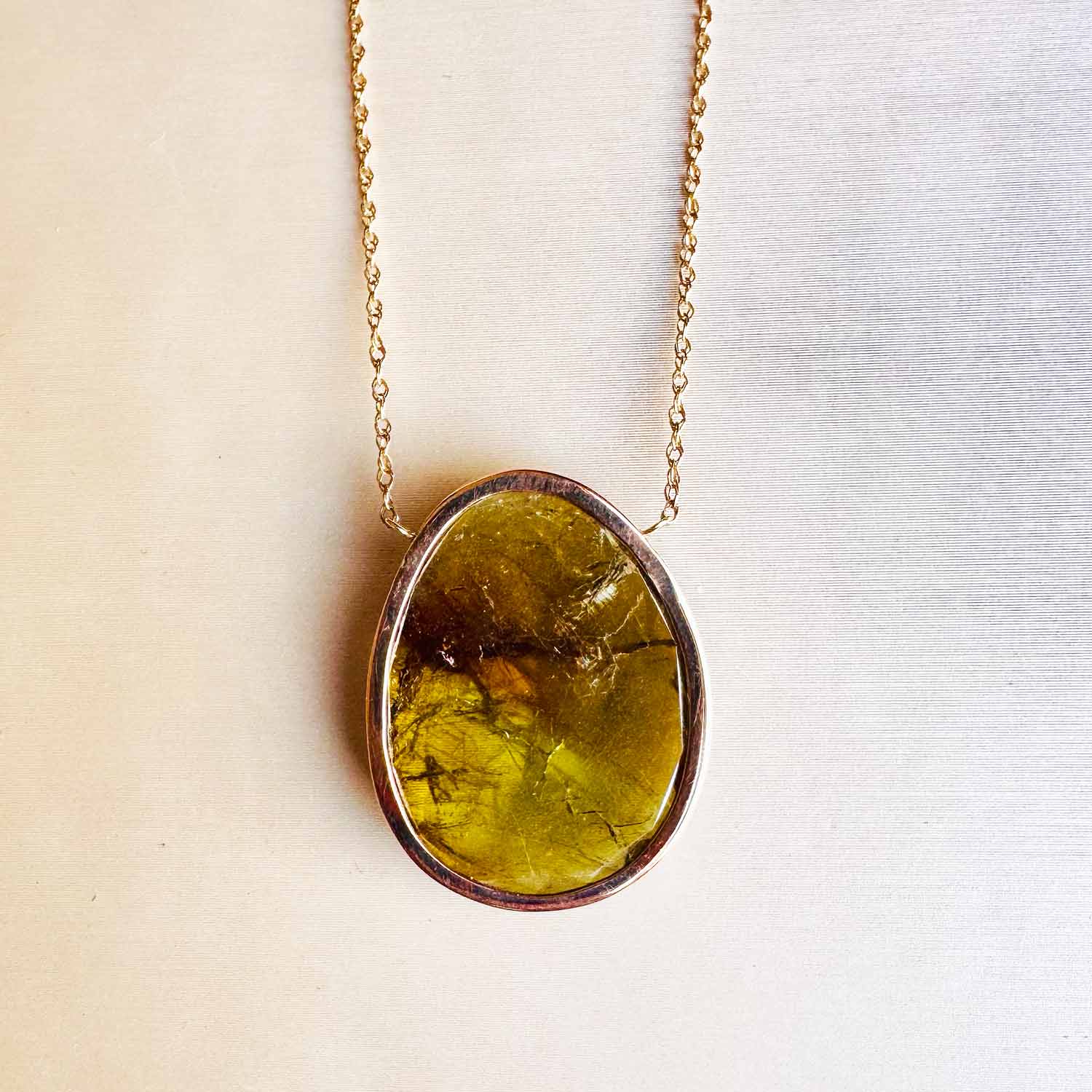 Audrey Bezel-Set Sapphire Slice Necklace