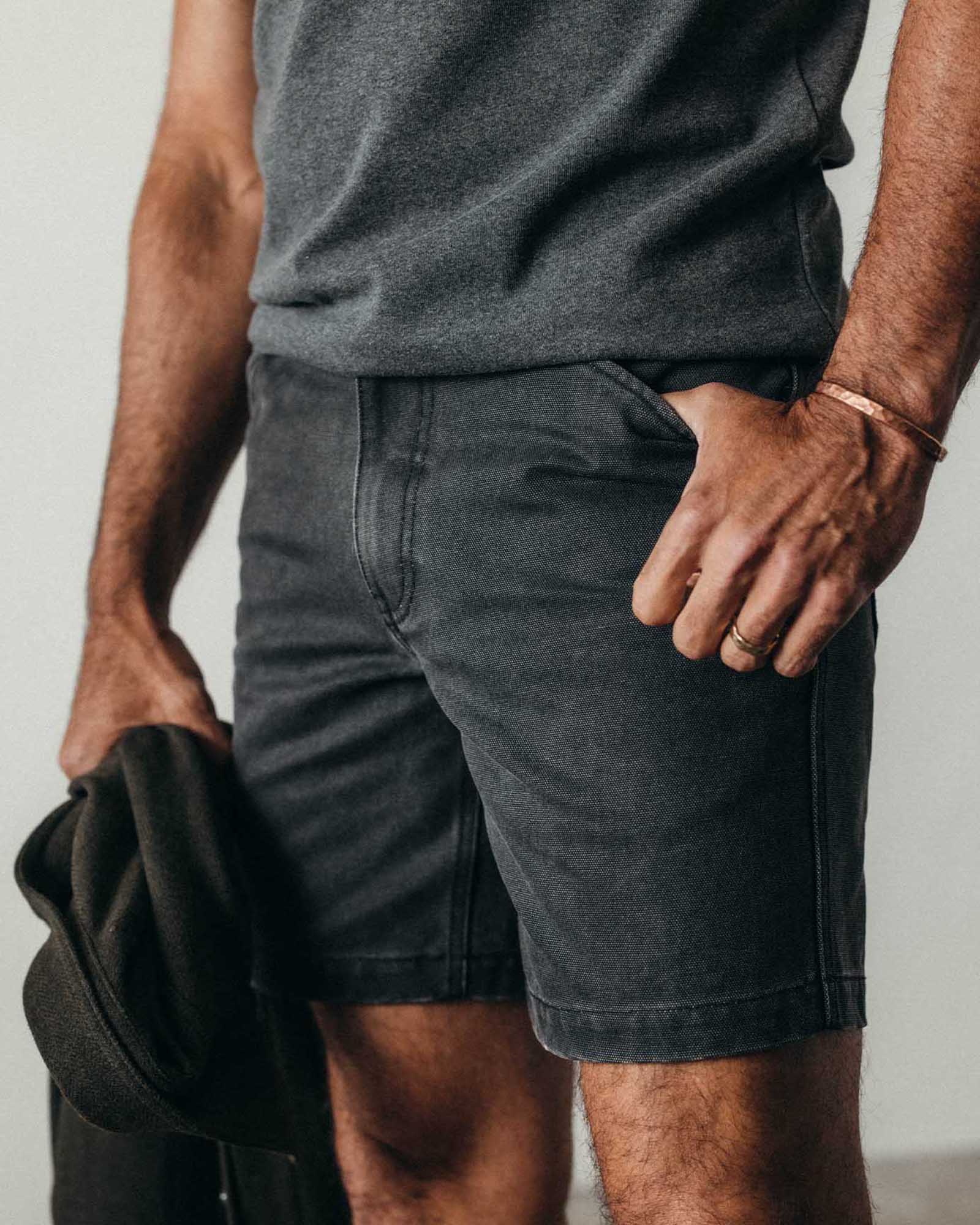 The Camp Short in Coal Chipped Canvas