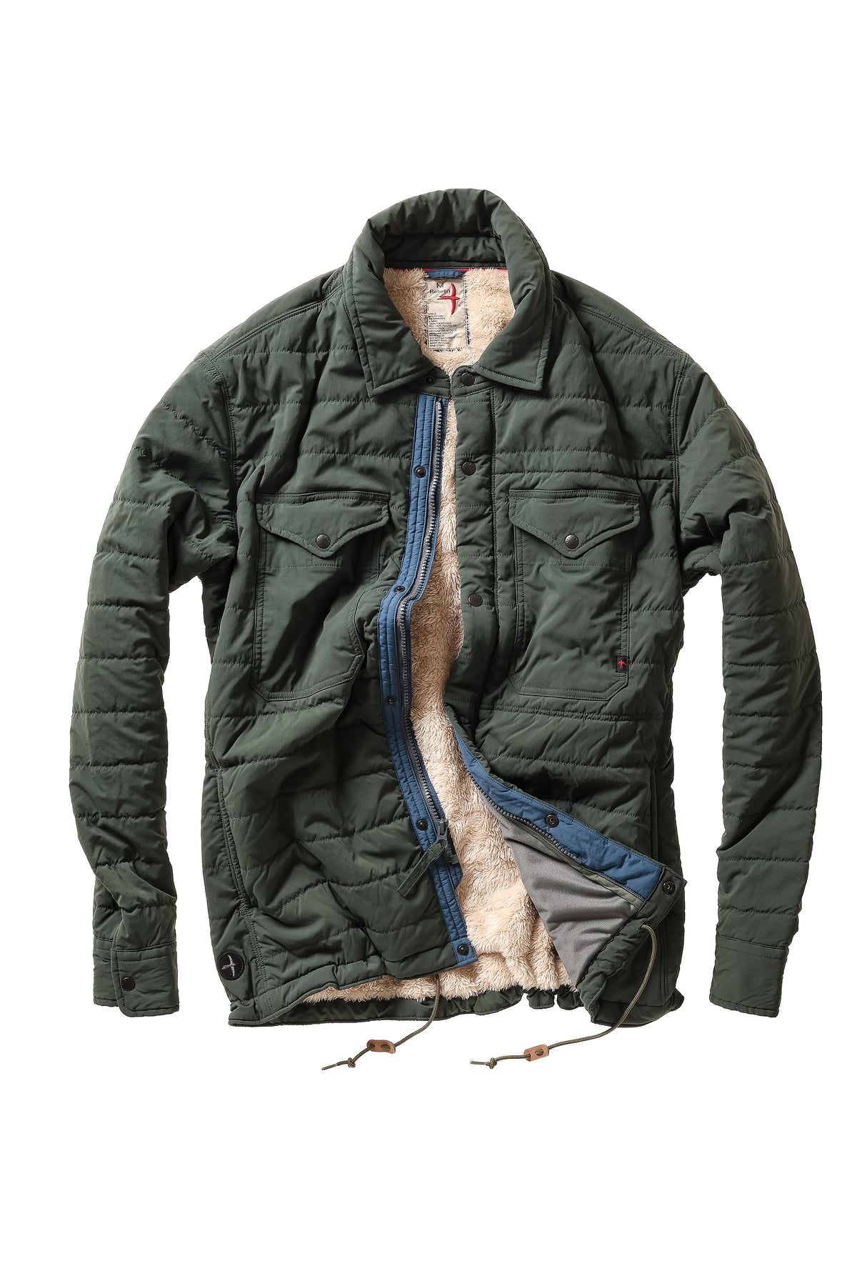 Relwen Quilted Superfleece Jacket in Dark Forest — front view