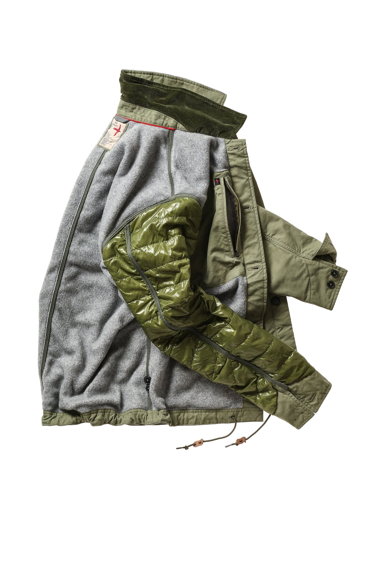 Relwen Pile-Lined Chore Coat in Palm Green — alternate view
