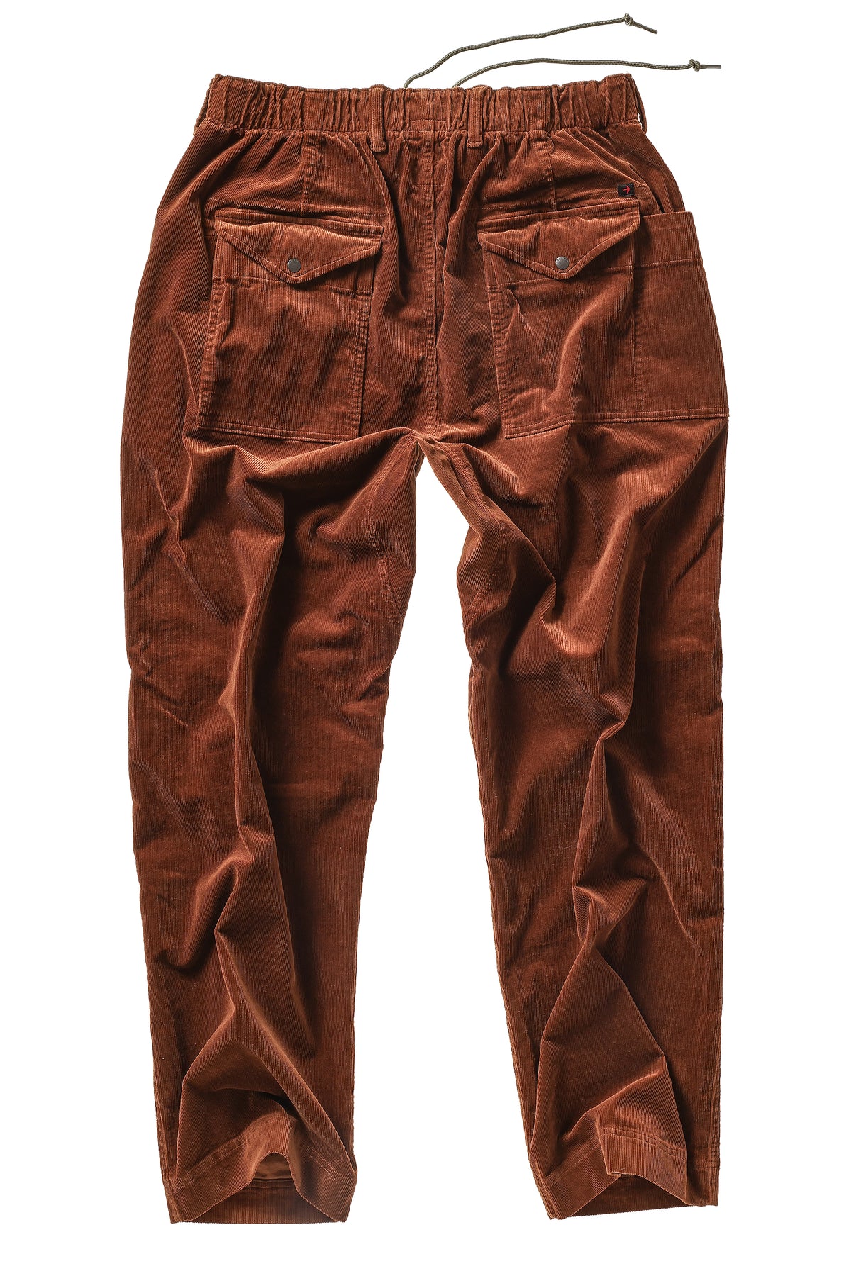 Relwen Drawstring Utility Pant in Chestnut Cord — back view