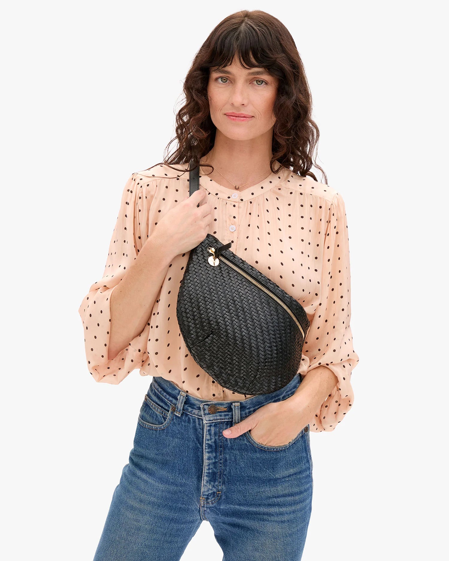 Clare V. - Grande Fanny Black Woven