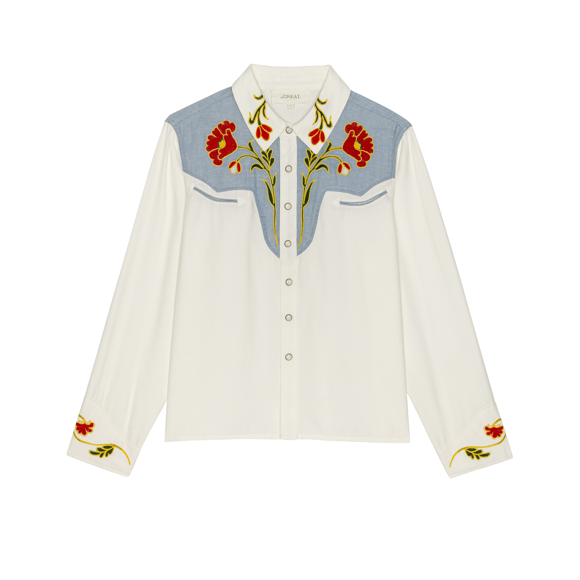 CREAM W/ CHAMBRAY MIX MULTI EMB