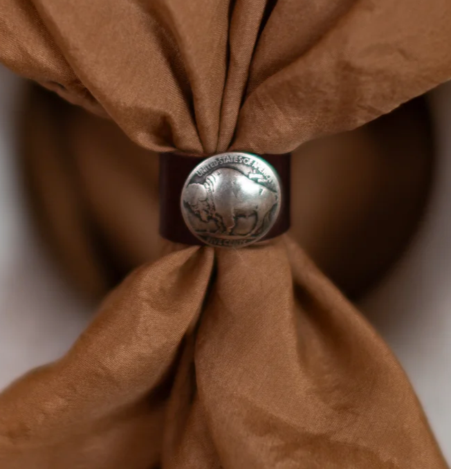 Crossbow Buffalo Nickel Scarf Slide