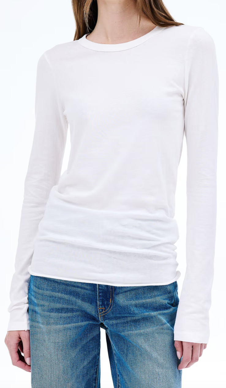 SLVRLAKE- Long Sleeve Baby Tee- Natural White