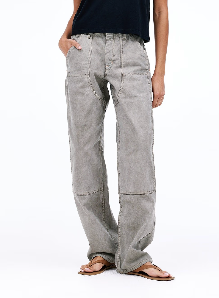 SLVRLAKE- Tess Long Worker Pant- Faded Olive