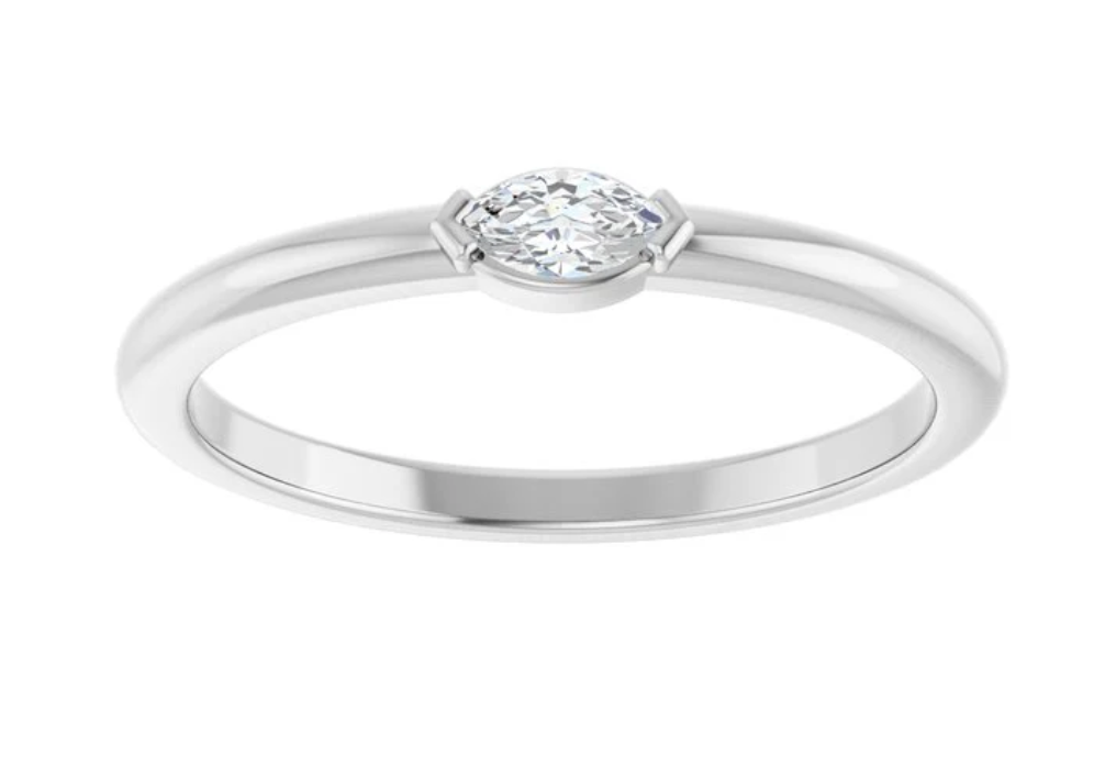 Diamond Marquise Stackable Band
