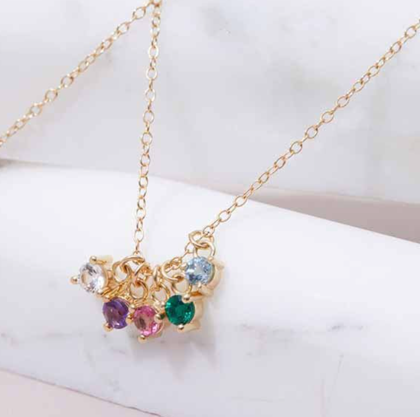 Birthstone Charm Necklace-Emerald