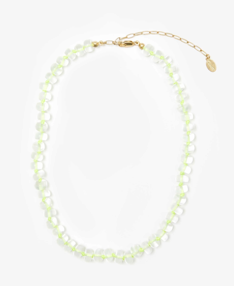 Clare V. Stone Slice Necklace Moonstone Multi