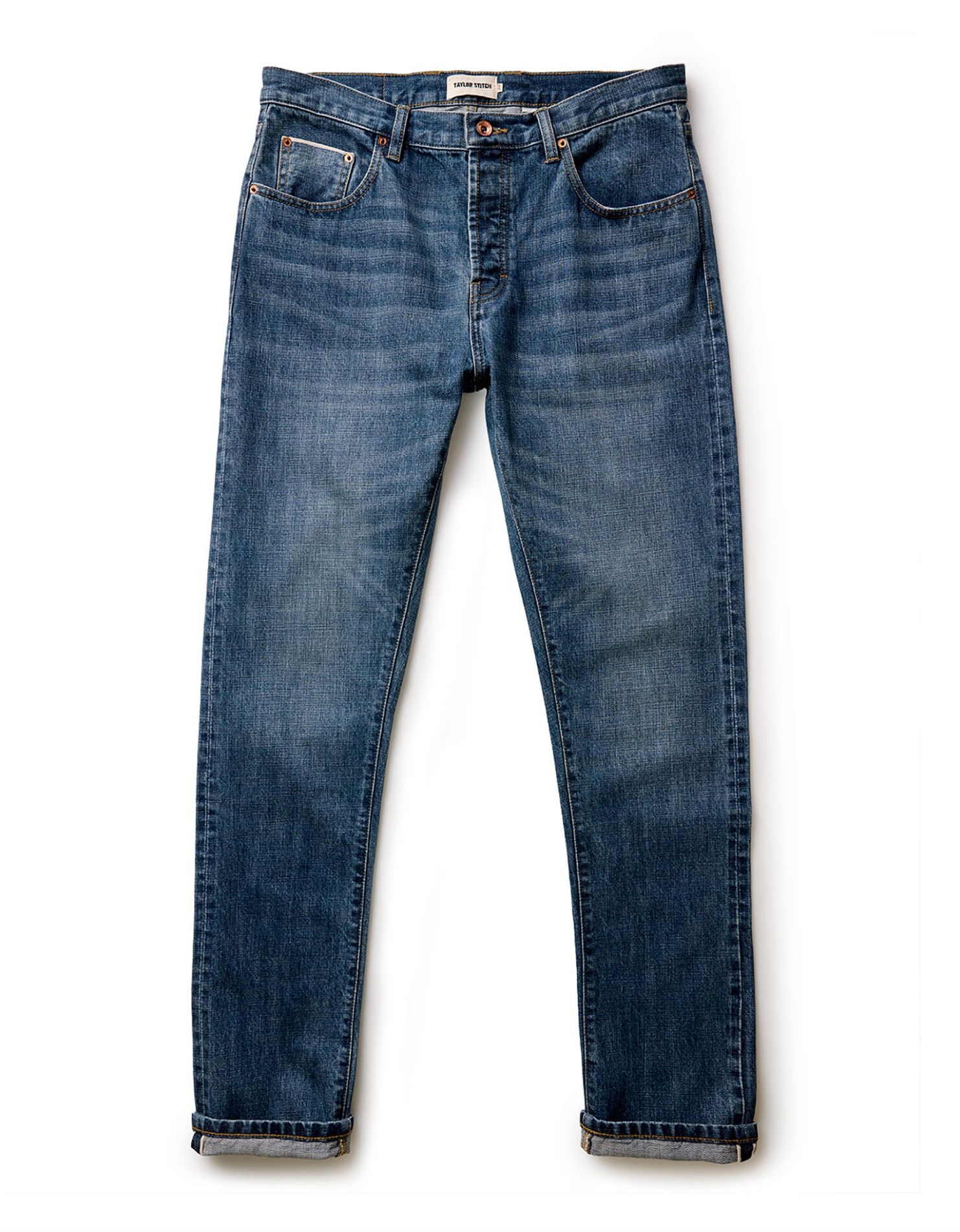 Taylor Stitch- The Slim Jean in Mid Wash Organic Selvedge