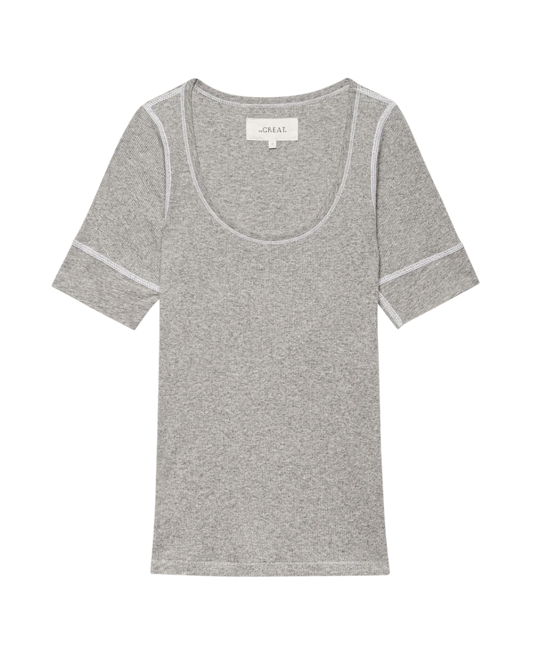 The Great. The Baby Rib Ballet Tee in Heather Gray
