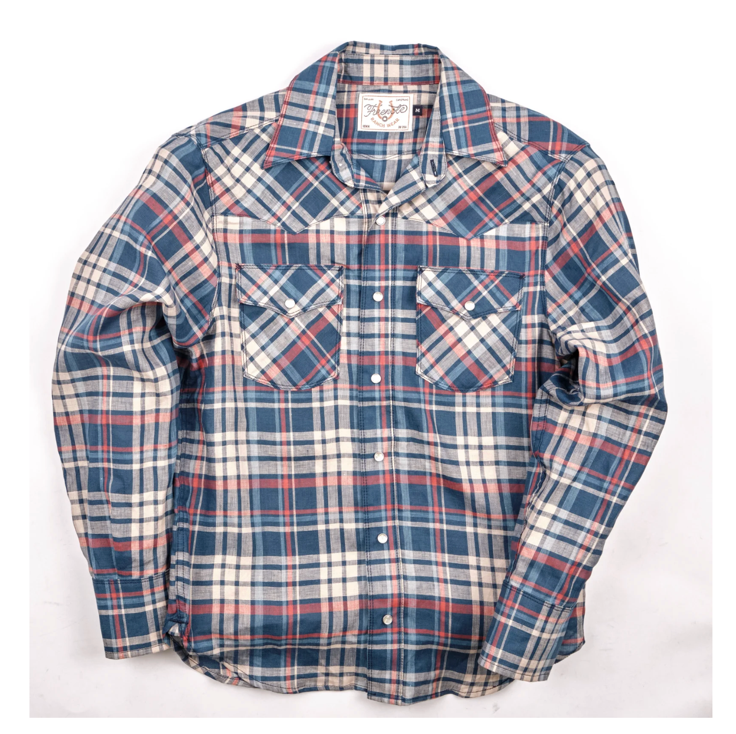 Freenote Cloth- Western Scout Kingfisher Blue Plaid