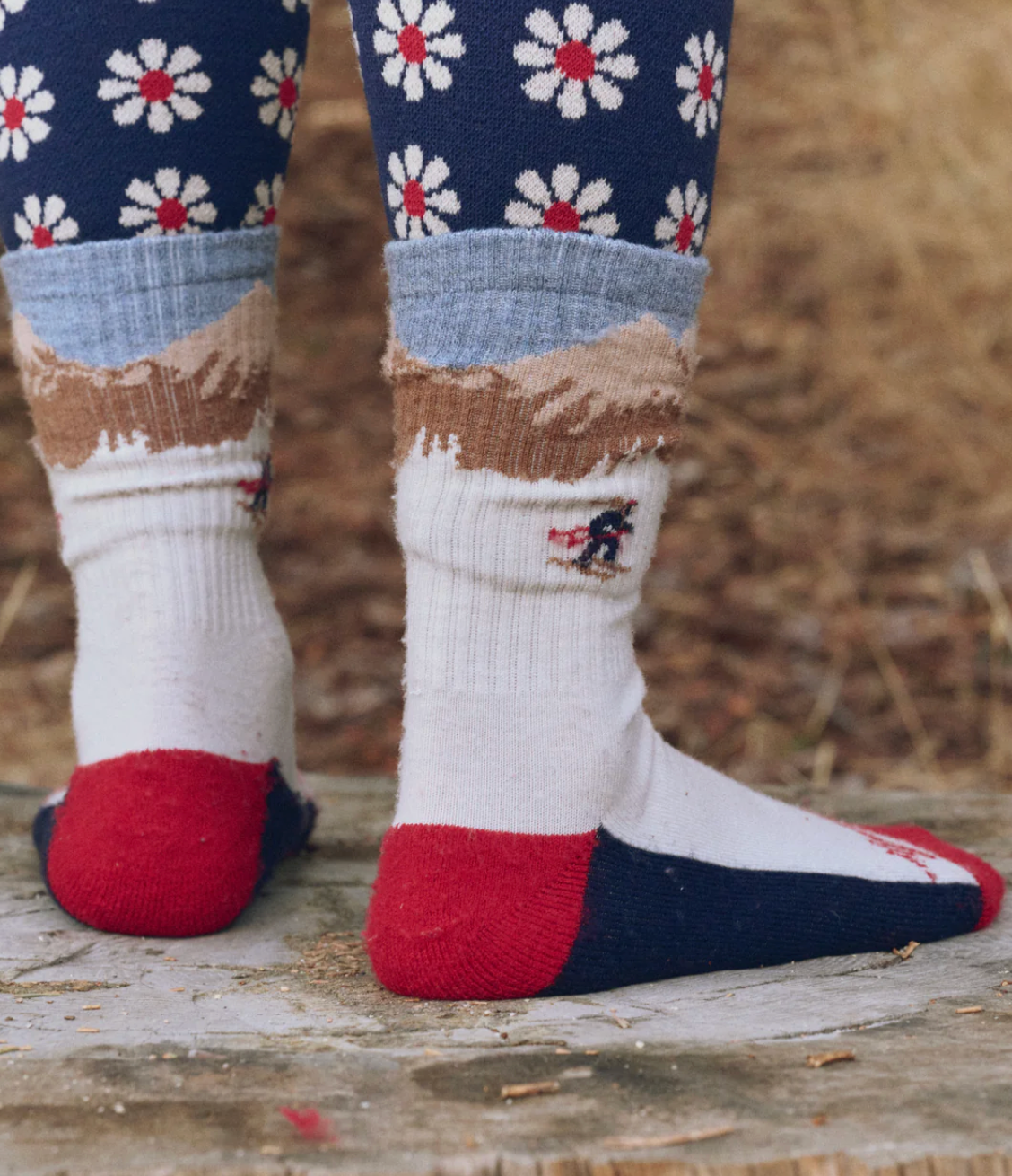 The Great Outdoors. The Ridge Runner Sock. Cream Skier