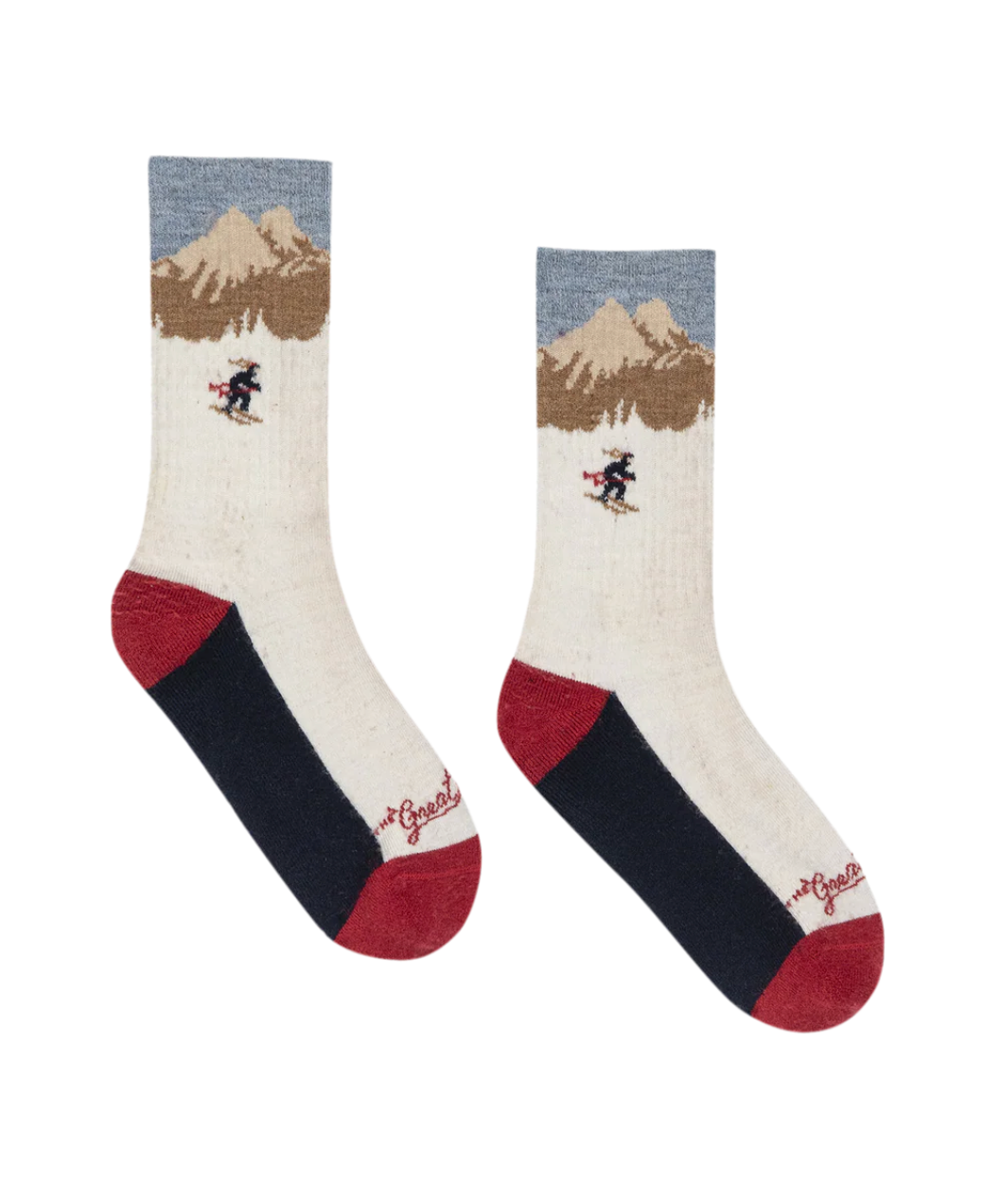 The Great Outdoors. The Ridge Runner Sock. Cream Skier