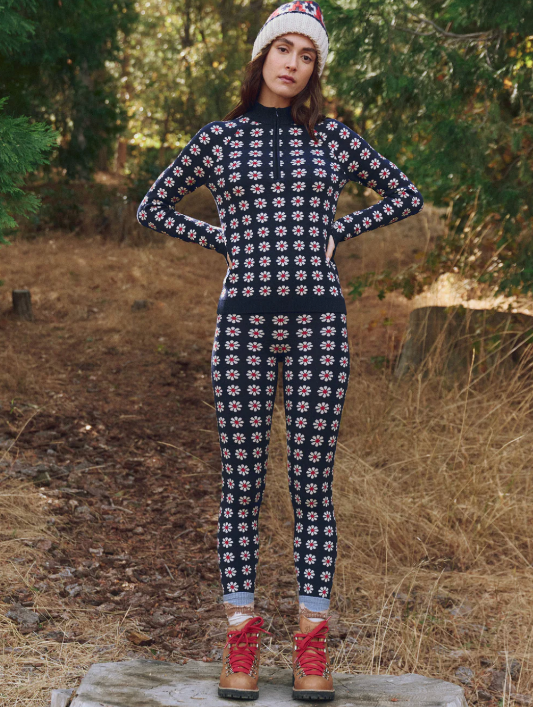 The Great Outdoors. The Merino Quarter Zip in Frosted Daisy