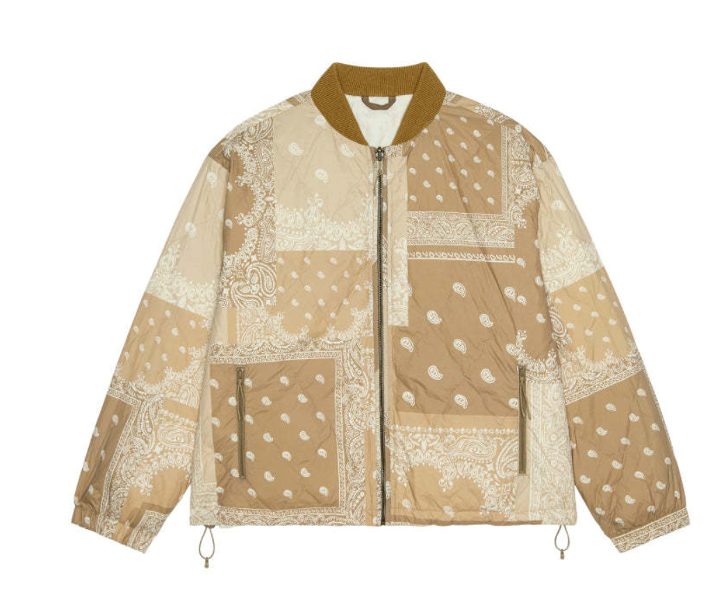 The Great Outdoors The Reversible Ultra Light Puffer in Khaki Bandana w/ Cream
