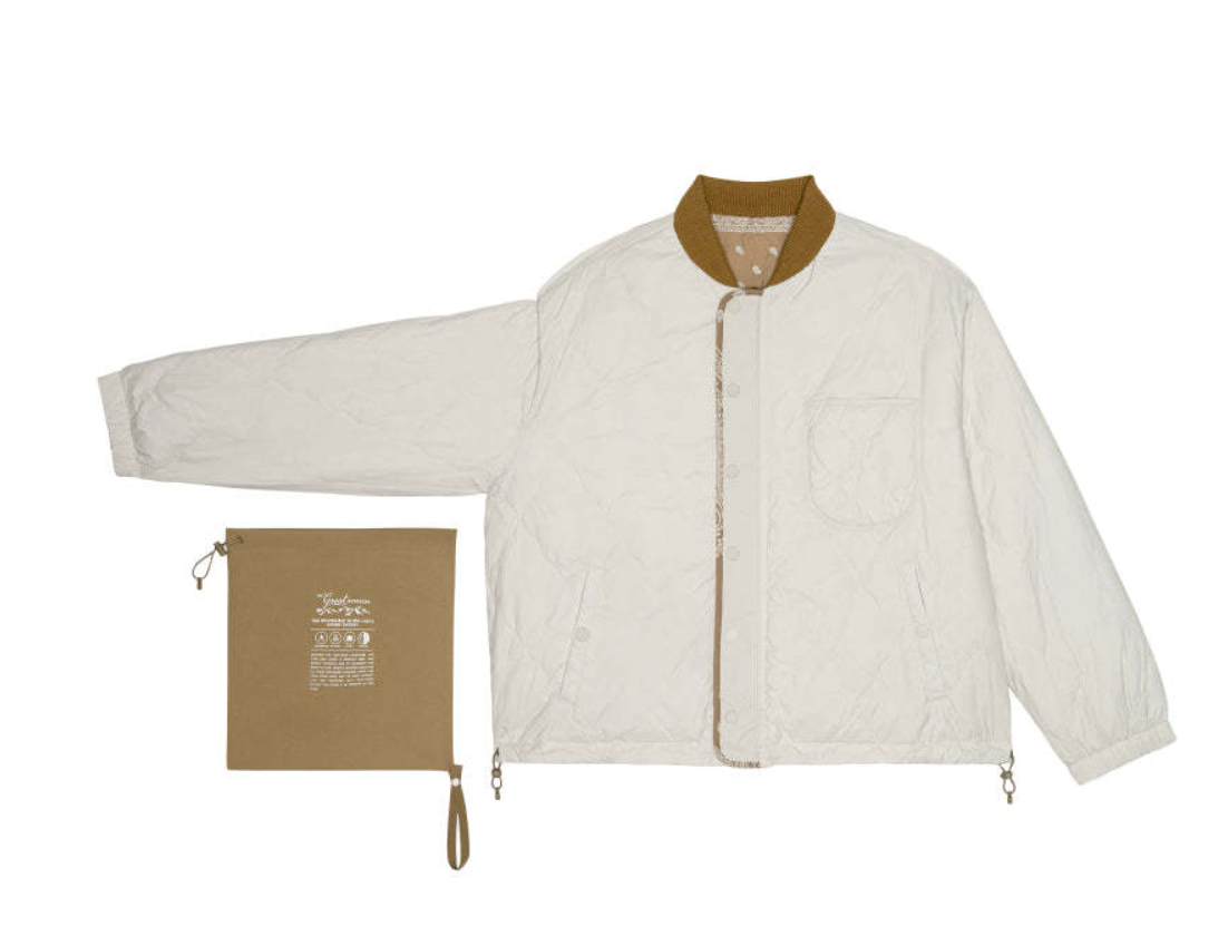 The Great Outdoors The Reversible Ultra Light Puffer in Khaki Bandana w/ Cream