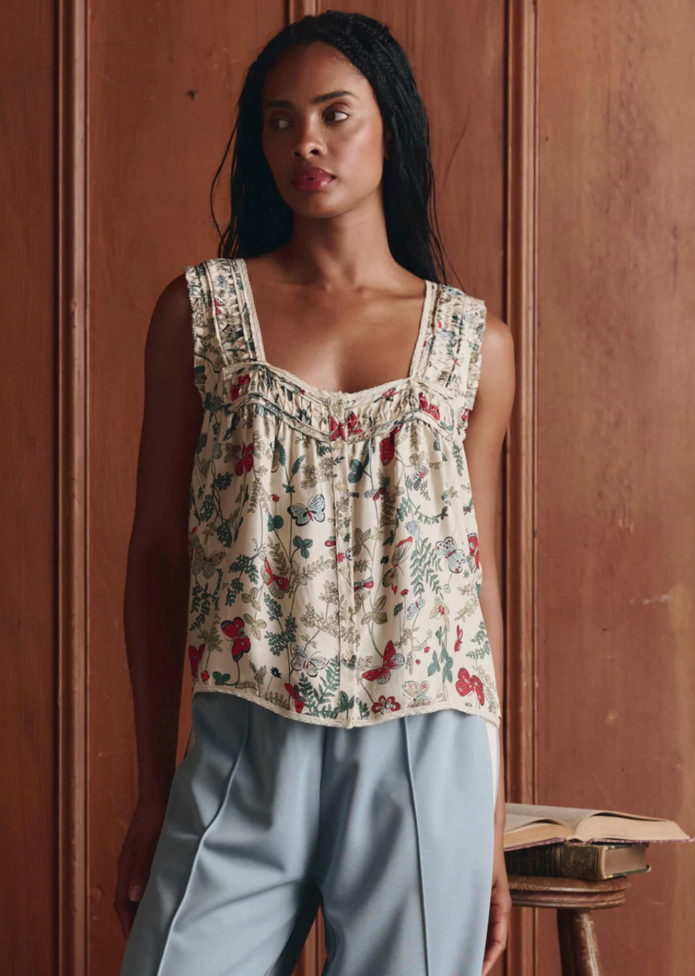 The Great. The Victorian Pleat Tank in Floating Butterfly