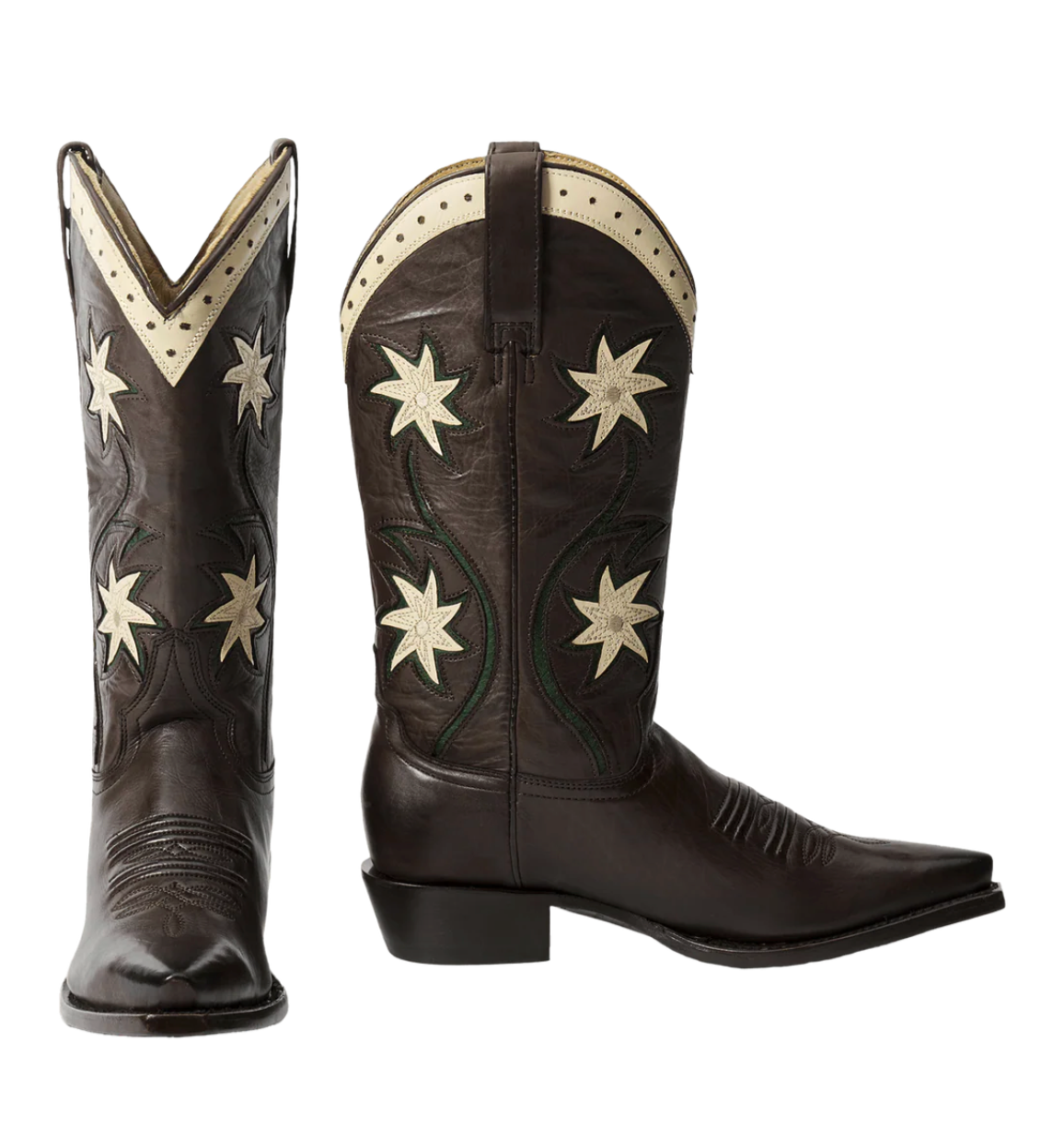 The Great. THE COWBOY BOOT IN BROWN FLORAL