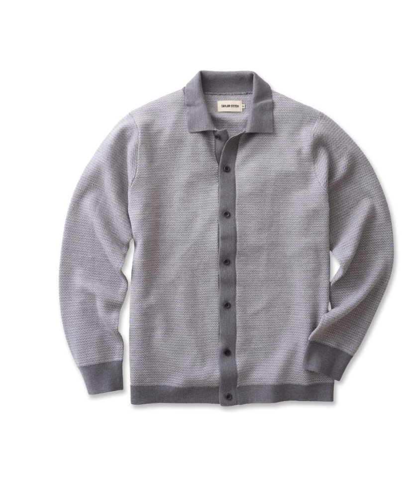 Taylor Stitch- The Nichols Polo in Heather Grey Birdseye Merino