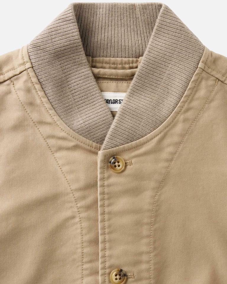 Taylor Stitch- The Clark Bomber in Khaki Bedford Cord