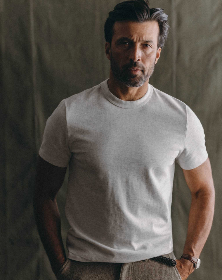 Taylor Stitch- The Organic Cotton Shop Tee in Oat Twist