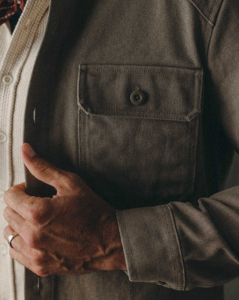 Taylor Stitch- The Shop Shirt in Stone Chipped Canvas
