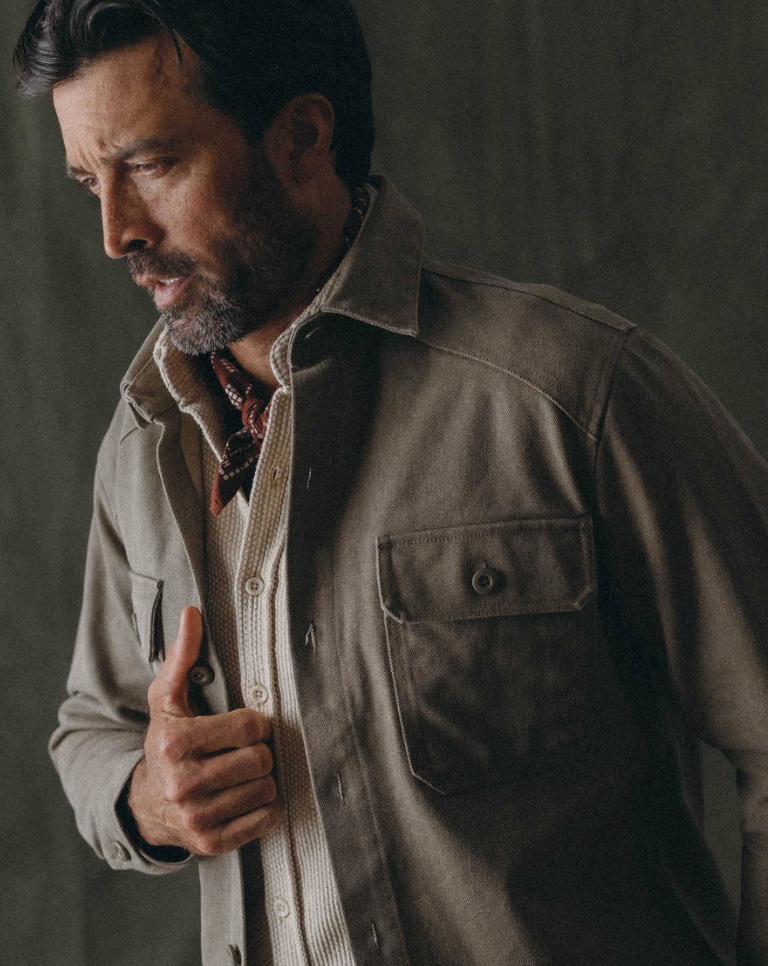 Taylor Stitch- The Shop Shirt in Stone Chipped Canvas