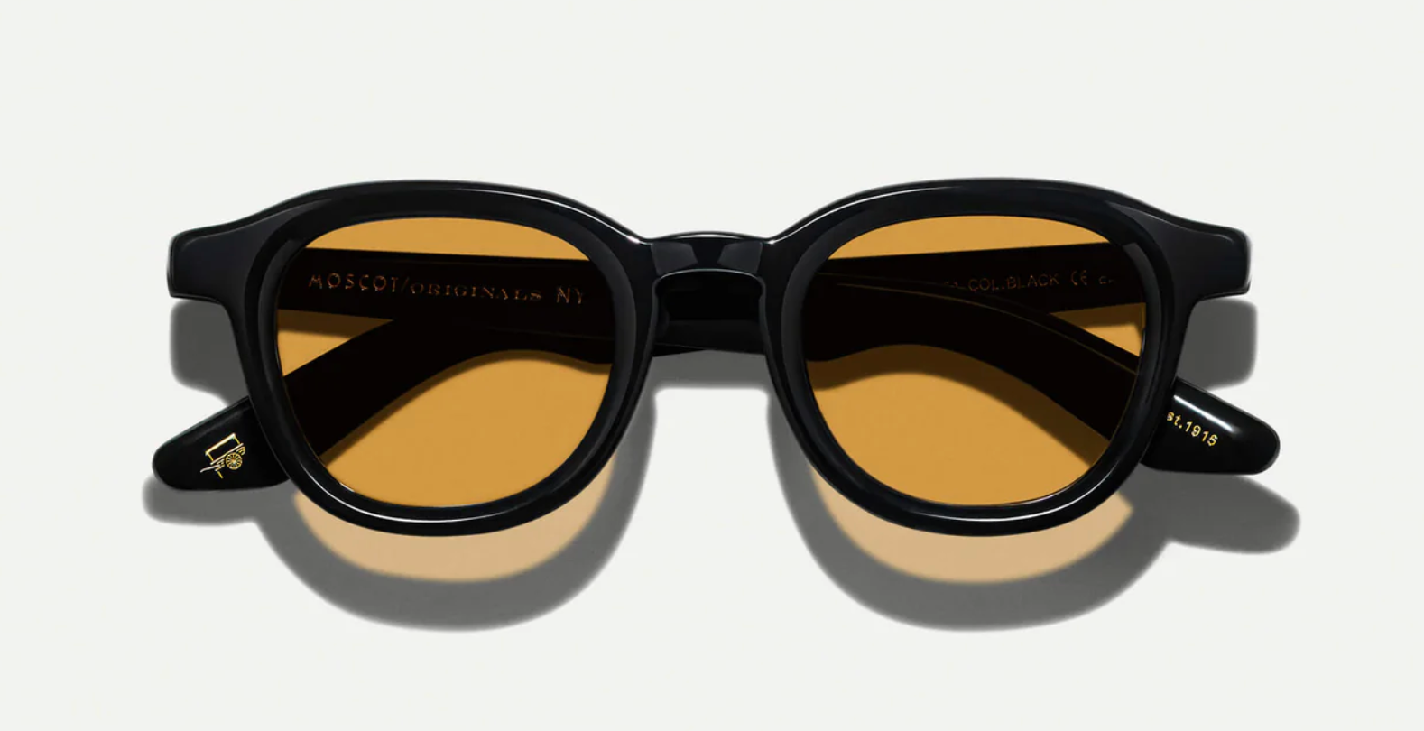 MOSCOT- DAHVEN SUN BLACK with AMBER LENSES