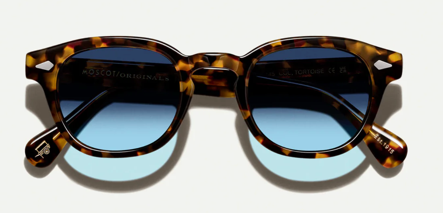 MOSCOT- LEMTOSH BASE 2 SUN TORTOISE with DENIM BLUE LENSES