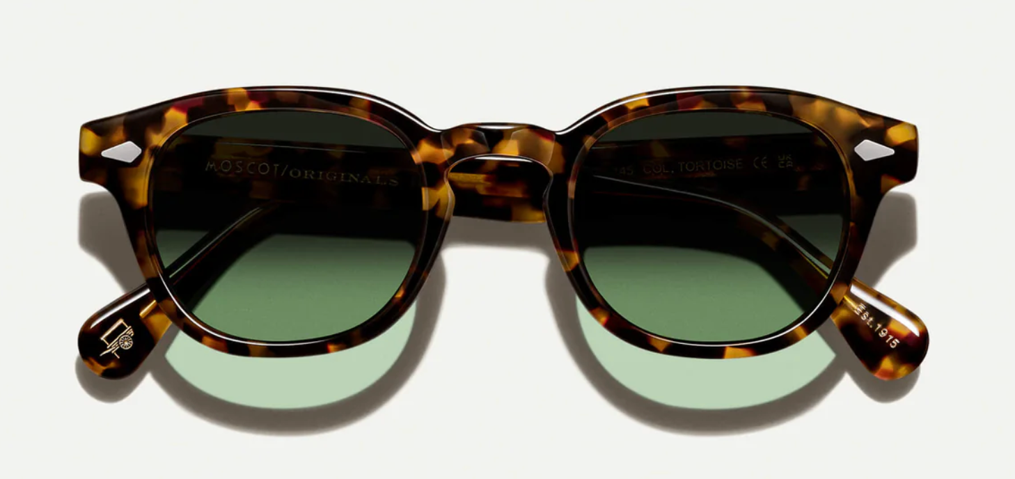 MOSCOT- LEMTOSH SUN TORTOISE with FOREST WOOD LENSES
