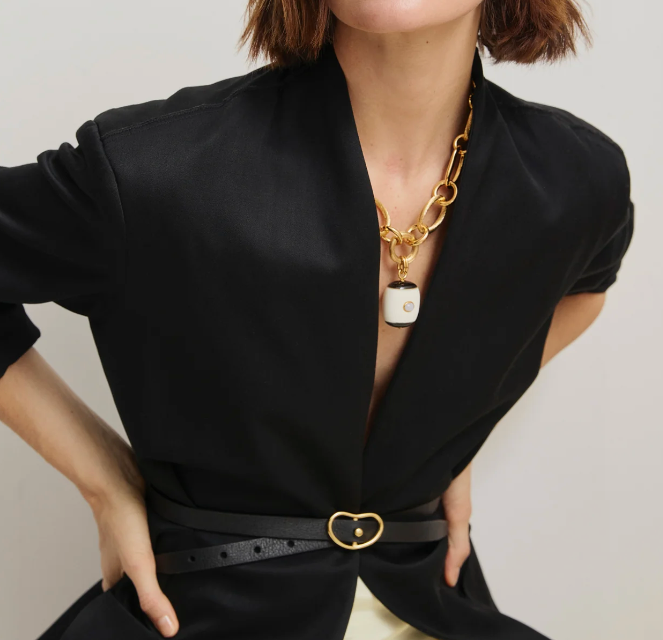 Lizzie Fortunato- Skinny Georgia Belt in Black
