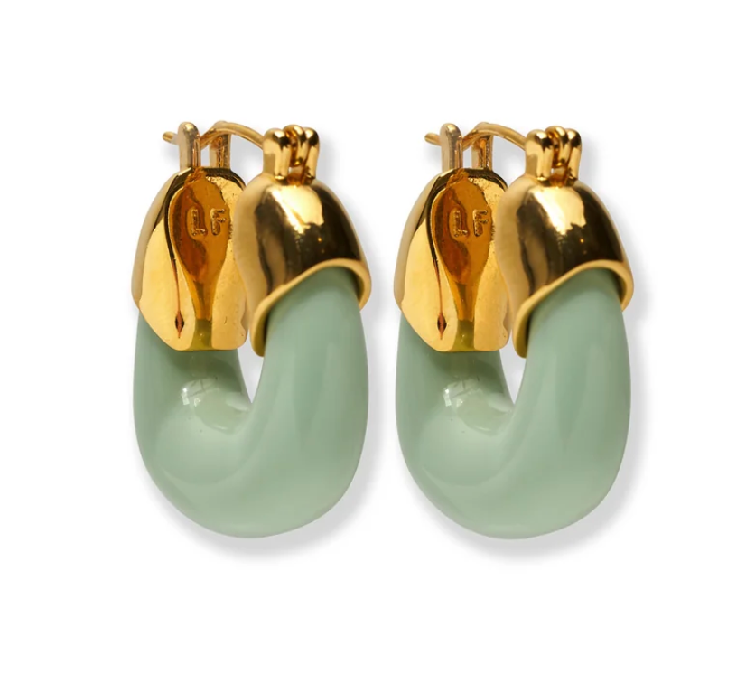 Lizzie Fortunato- Mini Organic Hoops in Seafoam