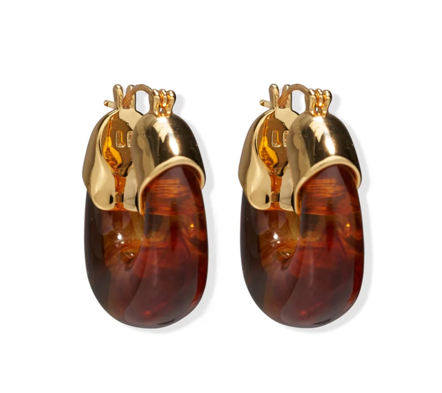 Lizzie Fortunato- Mini Organic Hoops in Tortoise