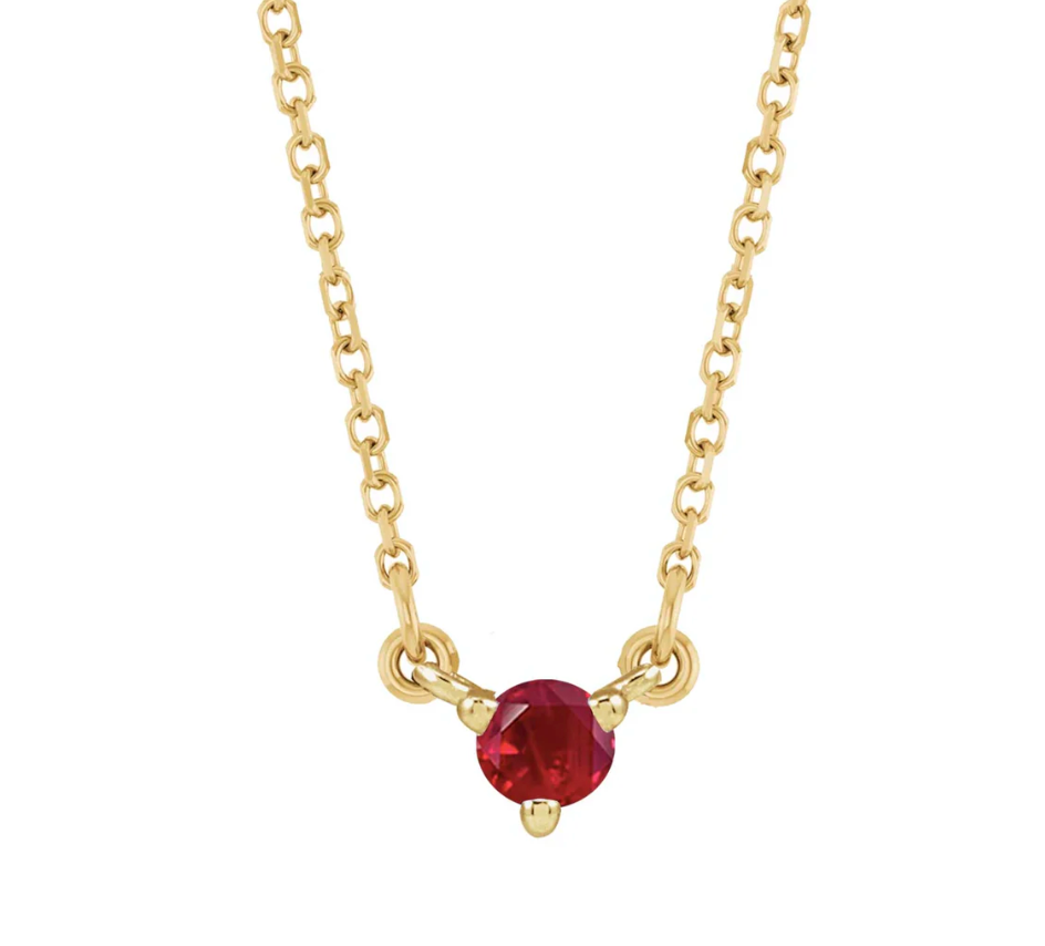 Mini Birthstone Solitaire Necklace