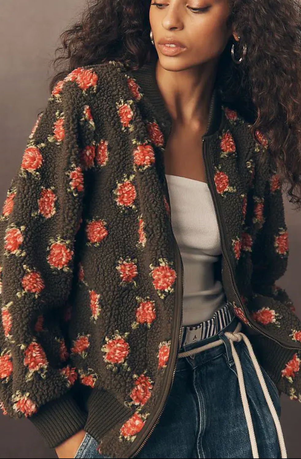 The Great - The Zip Front Plush Bomber