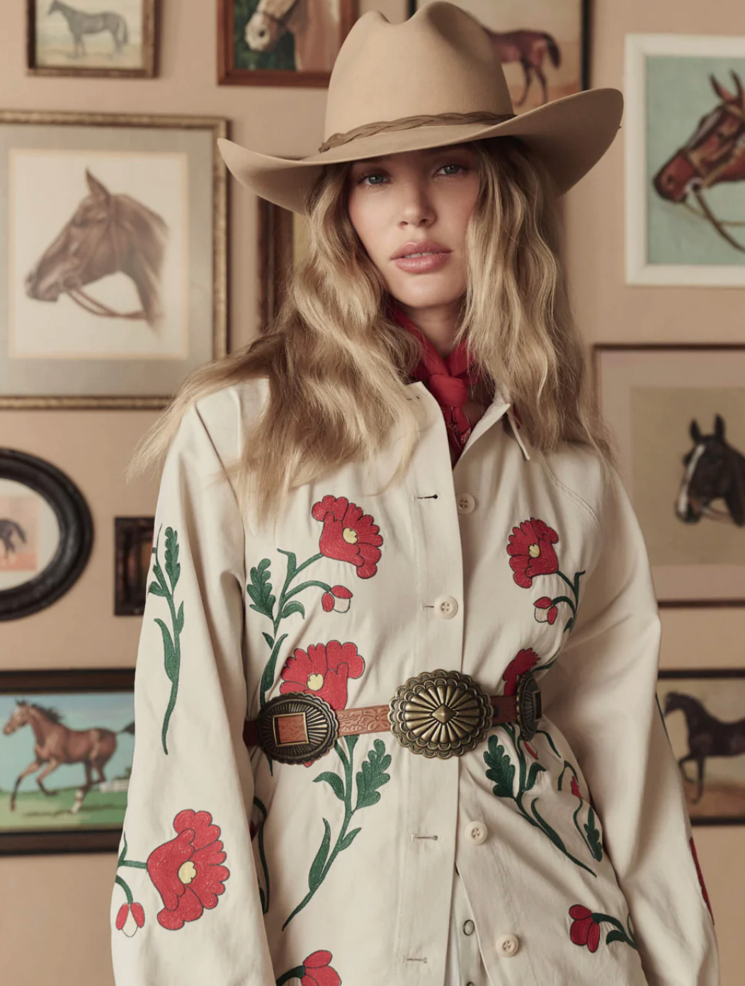 The Great. THE WESTERN EMBROIDERED COMMODORE JACKET IN CREAM