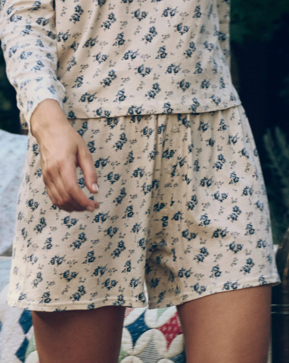 The Great. The Jersey Boxer Short in Indigo Rose