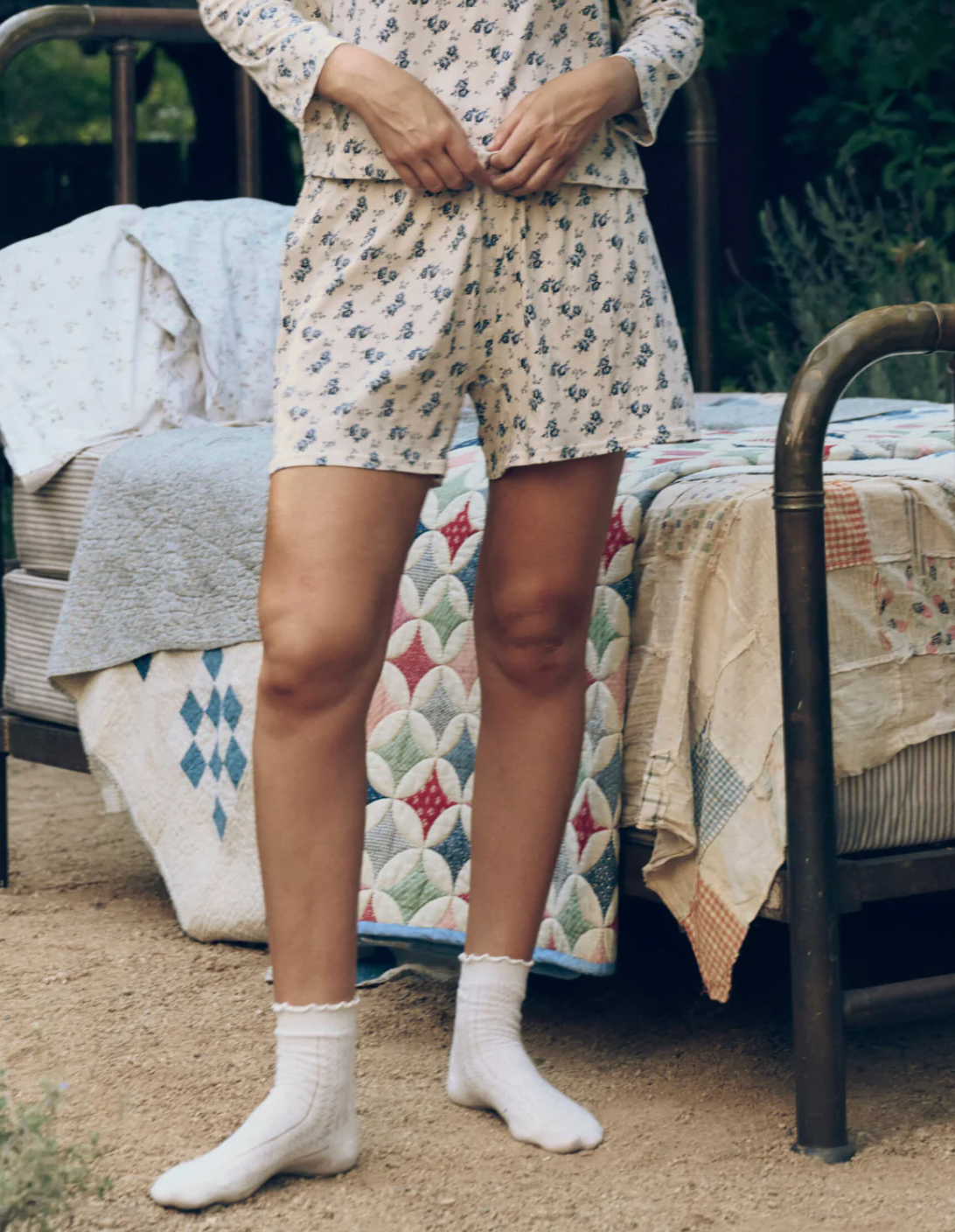 The Great. The Jersey Boxer Short in Indigo Rose