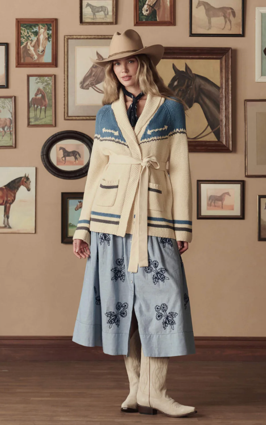 The Great. THE WESTERN RIDING CARDIGAN SWEATER