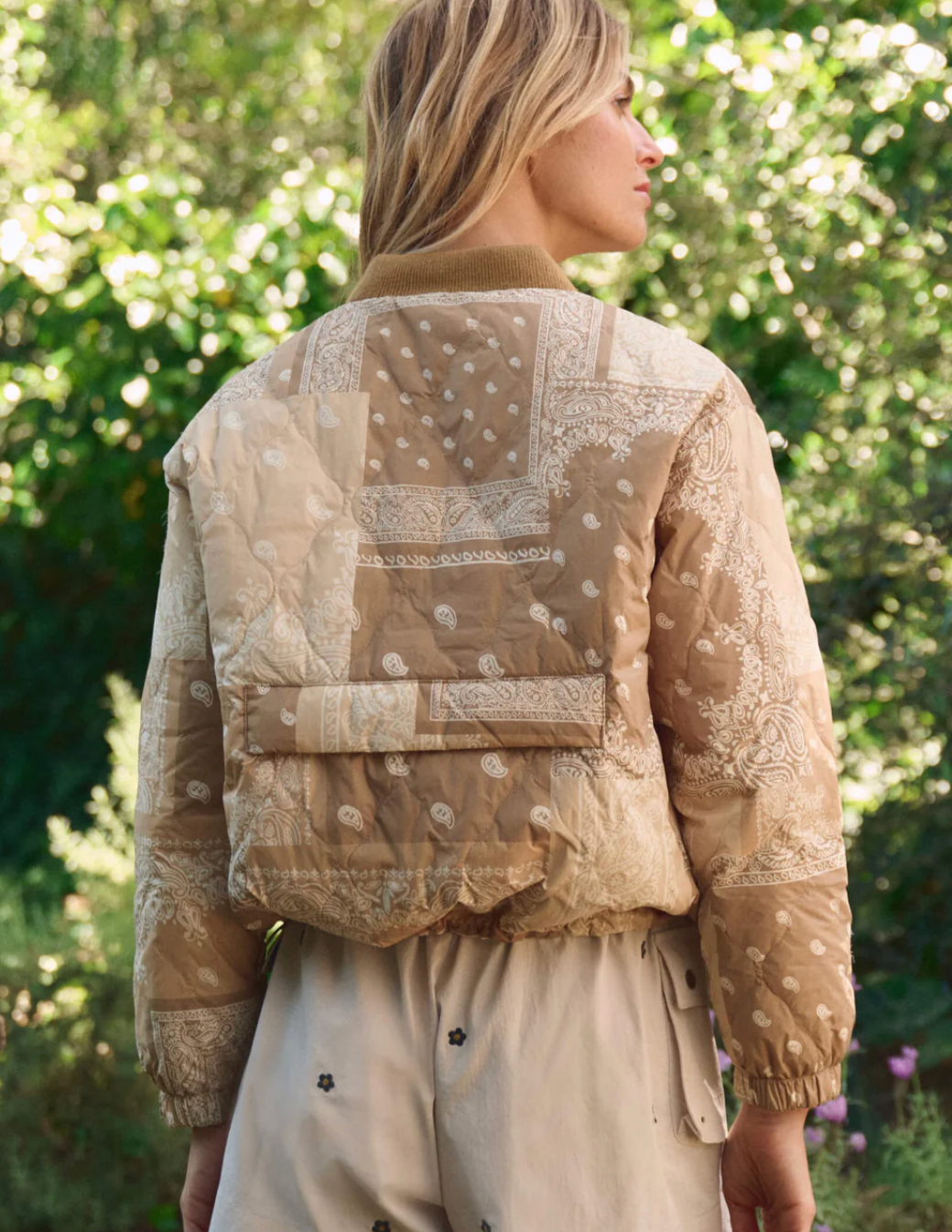 The Great Outdoors The Reversible Ultra Light Puffer in Khaki Bandana w/ Cream