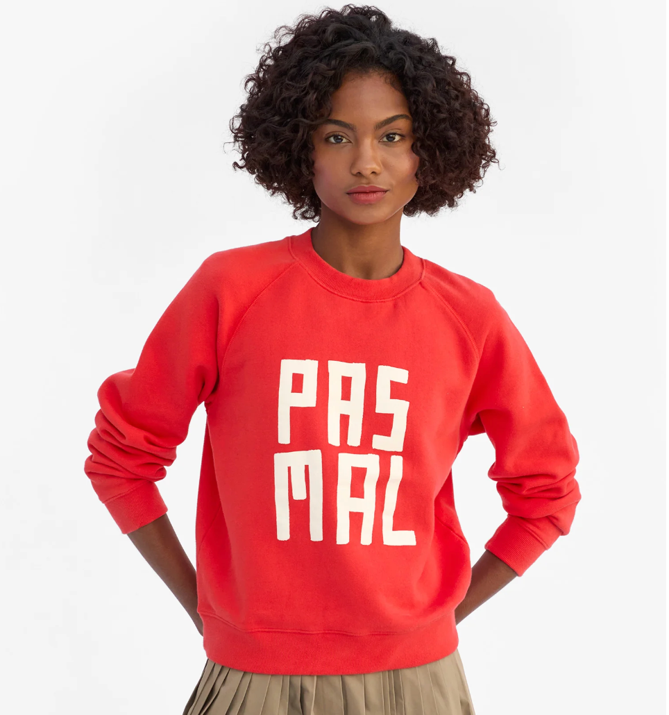 Clare V. Le Court Sweatshirt - Pas Mal in Bright Poppy