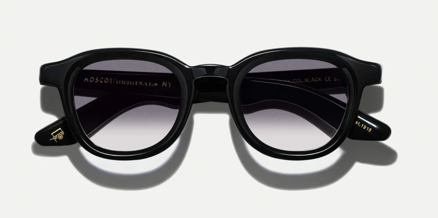 MOSCOT- DAHVEN SUN BLACK with AMERICAN GREY FADE LENS
