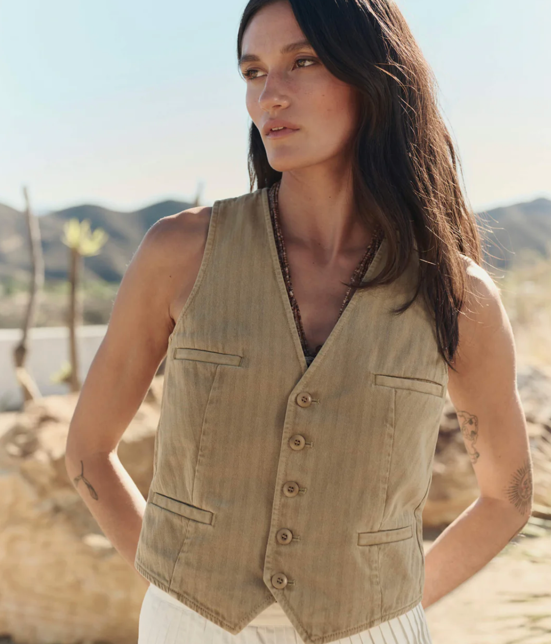 The Great. The Suit Vest in Driftwood