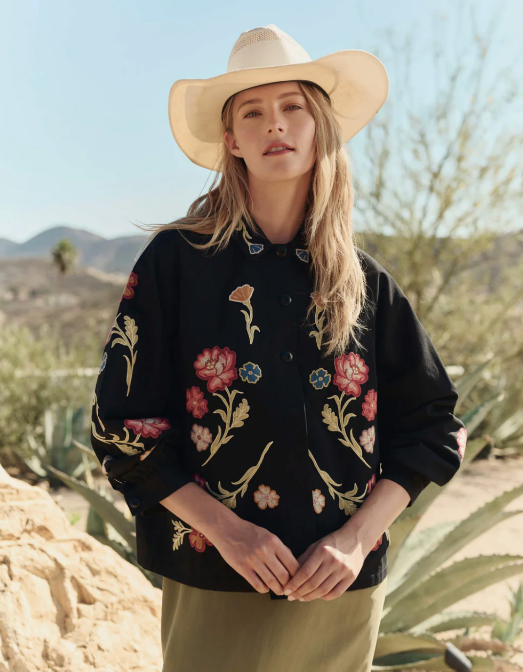 The Great. The Embroidered Commodore Jacket in Almost Black
