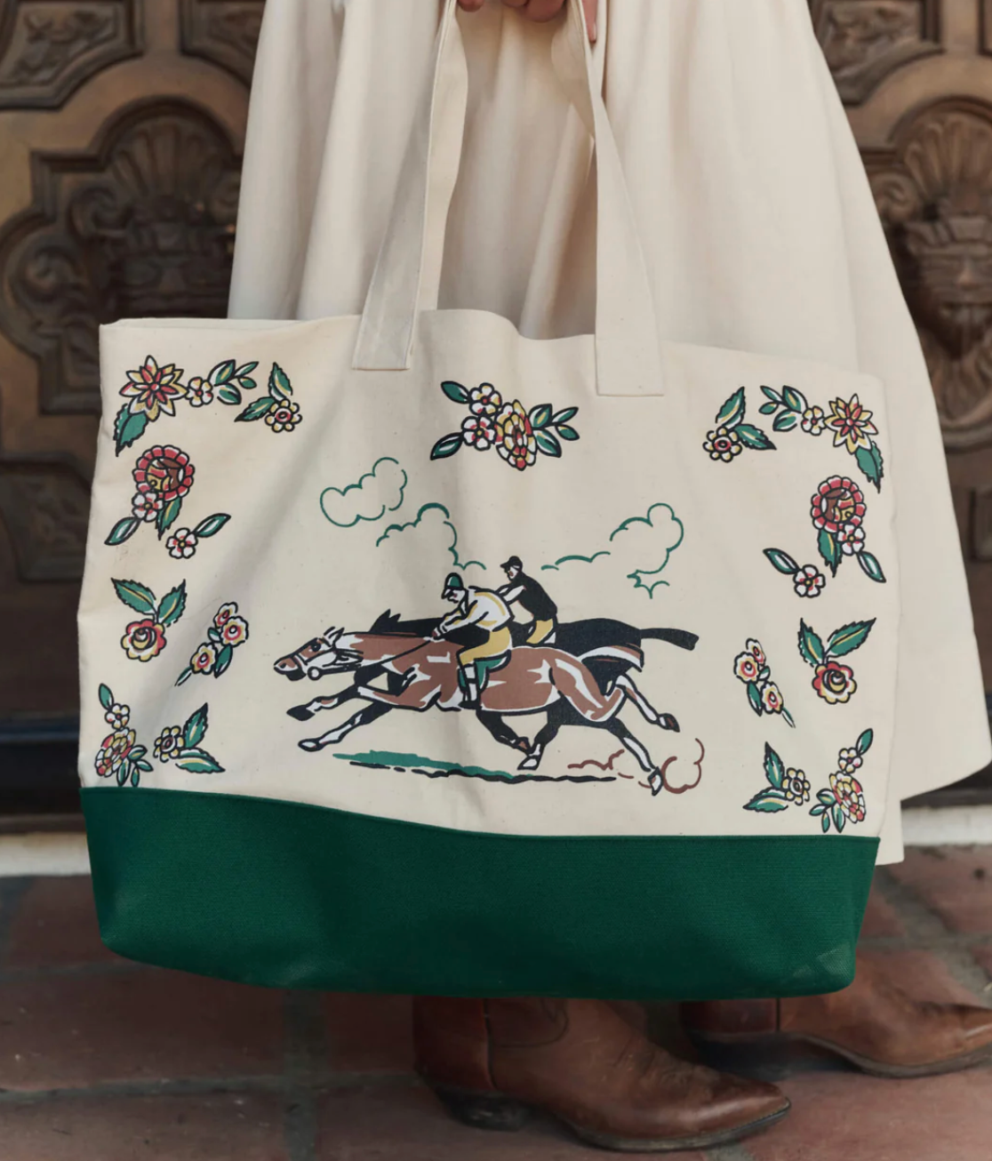 The Great. The Derby Tote in Cream