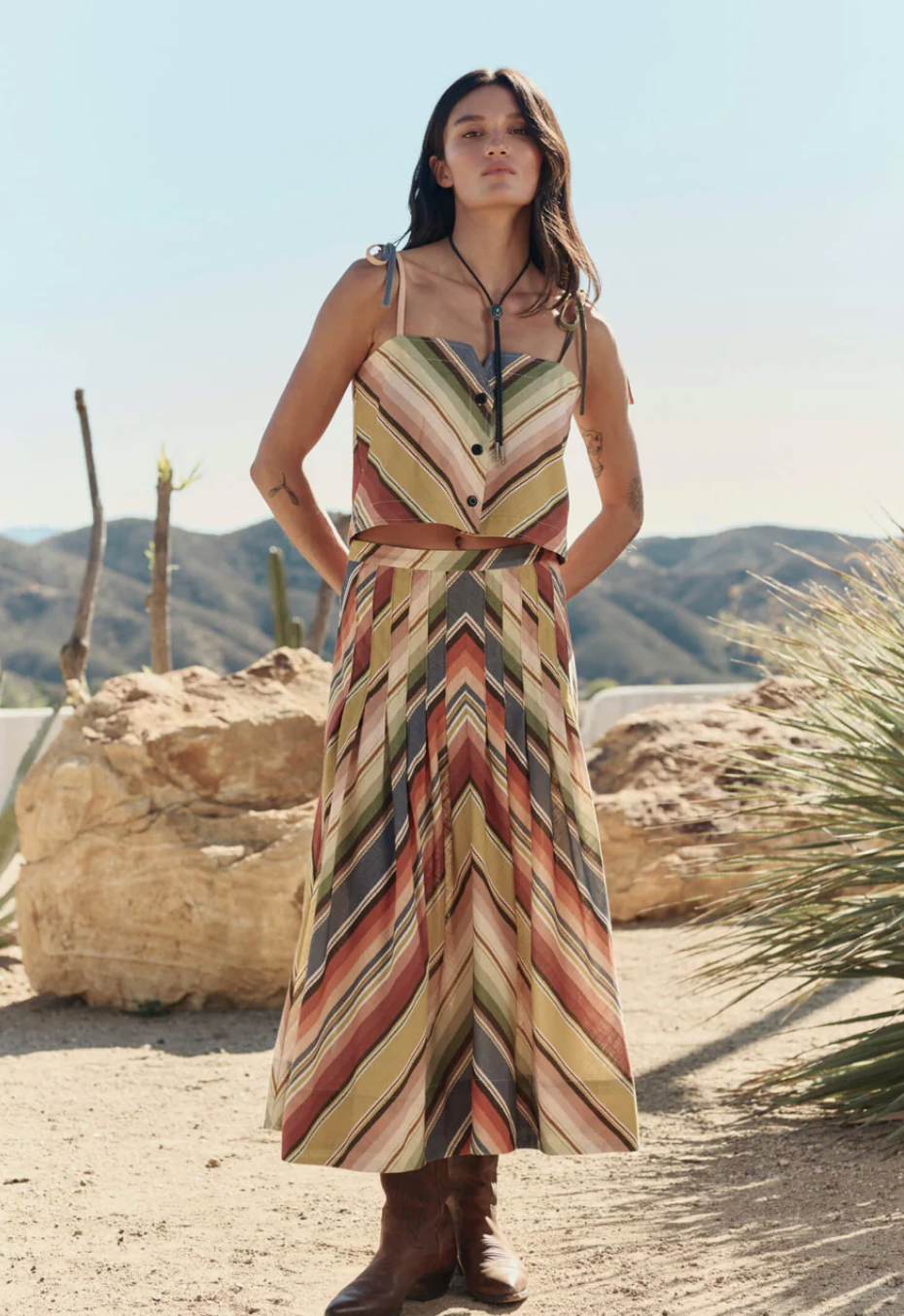 The Great. The Rhythm Skirt in Davenport Stripe