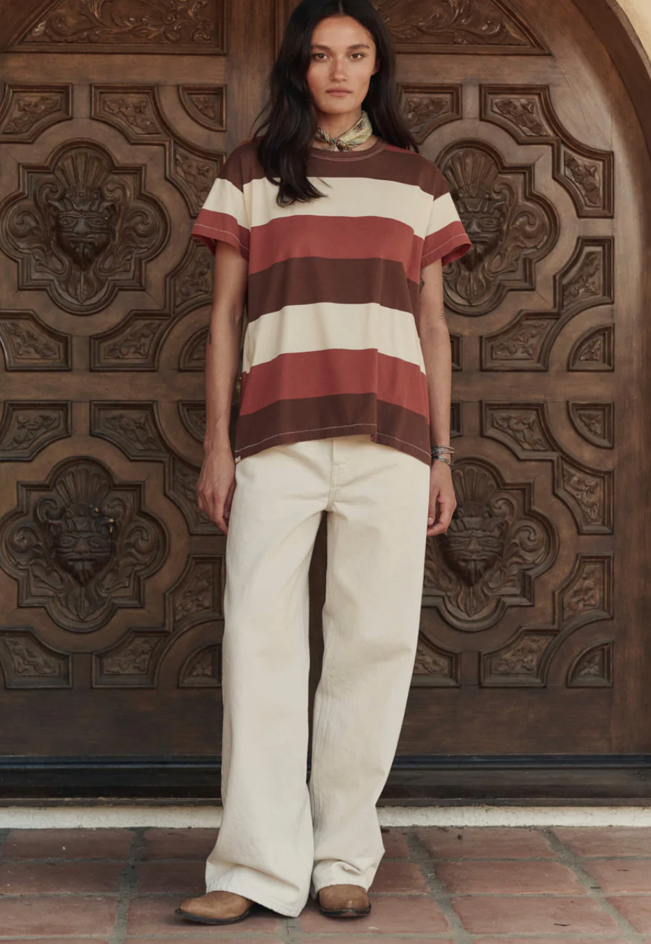 The Great. The Boxy Crew in Ashwood Stripe