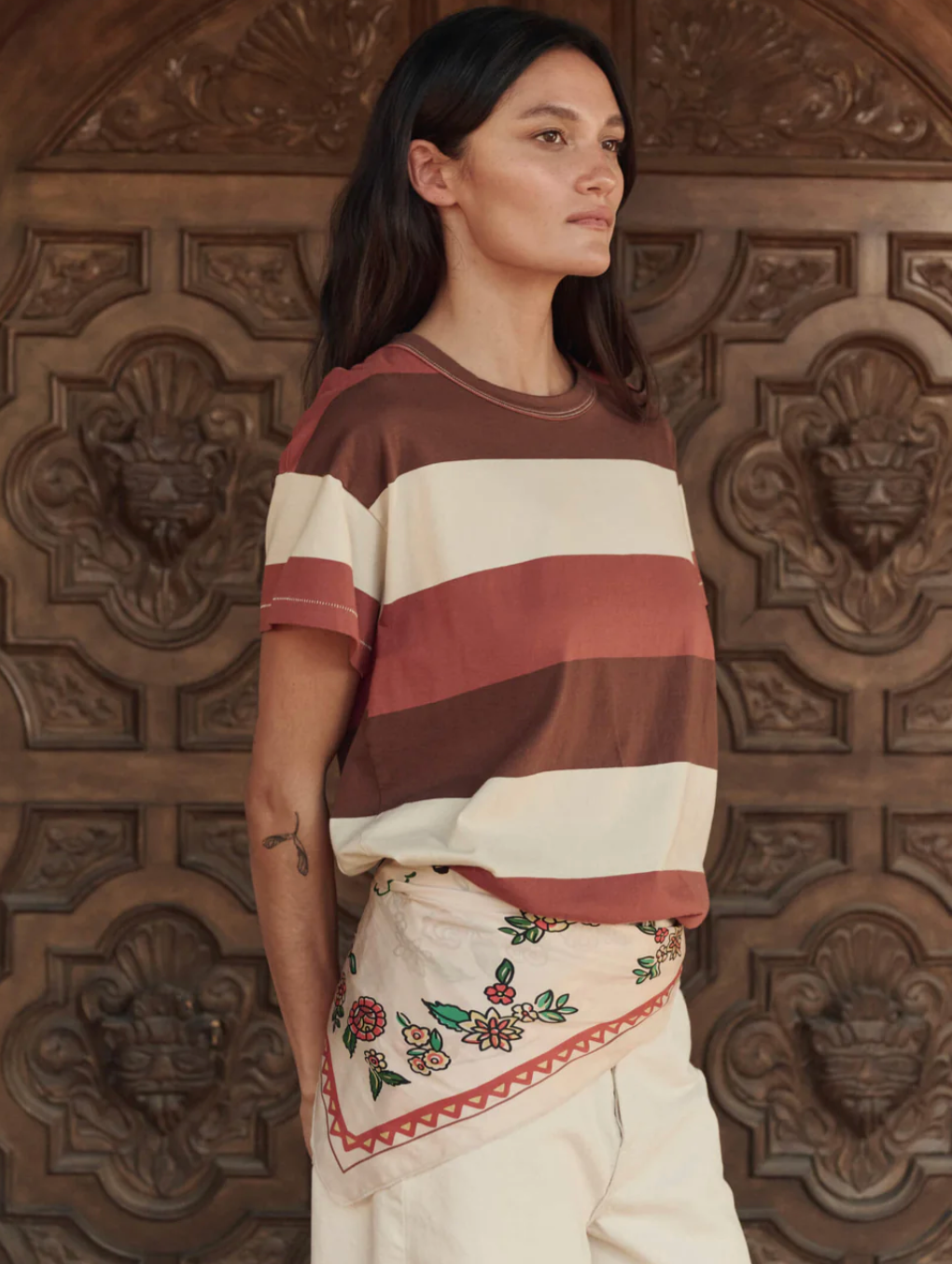 The Great. The Boxy Crew in Ashwood Stripe