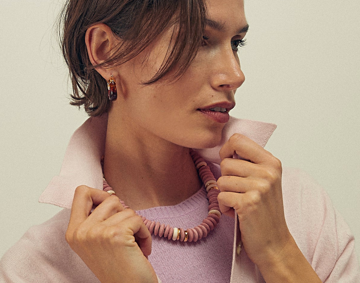 Lizzie Fortunato- Mini Organic Hoops in Tortoise